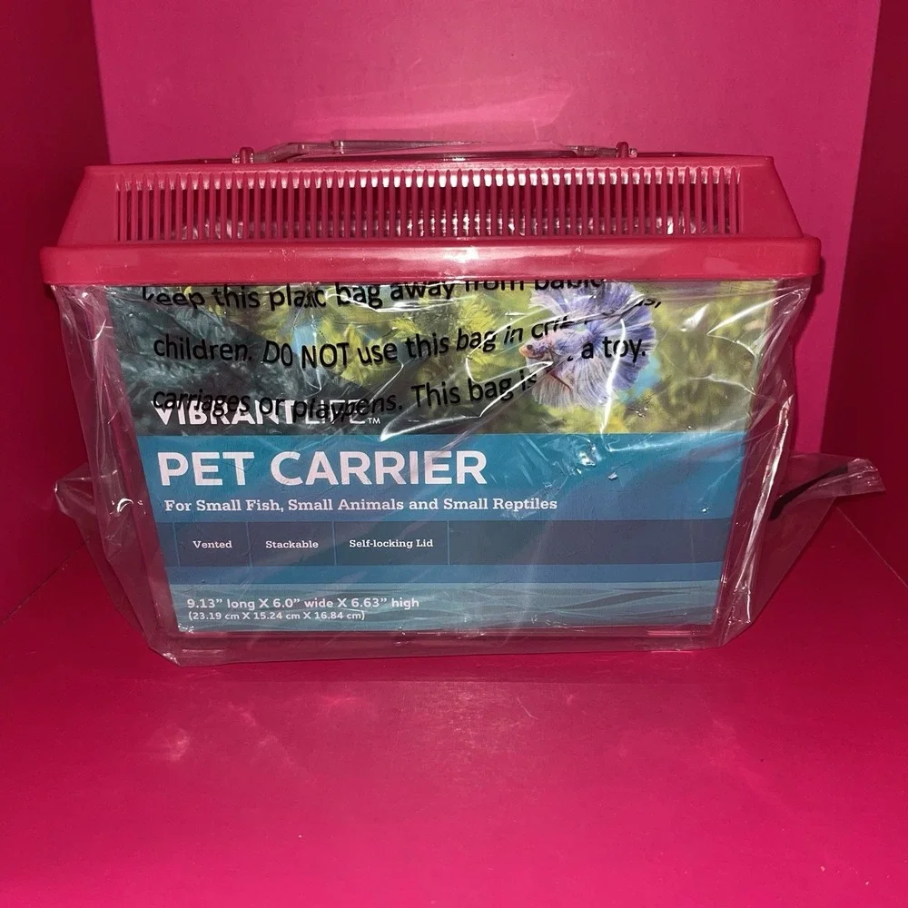 Vibrant Life Pet Carrier for Small Animals, Reptiles & Fish 6.5